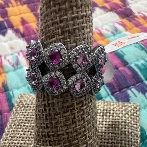 Bomb Party hematite rose quartz  Ring